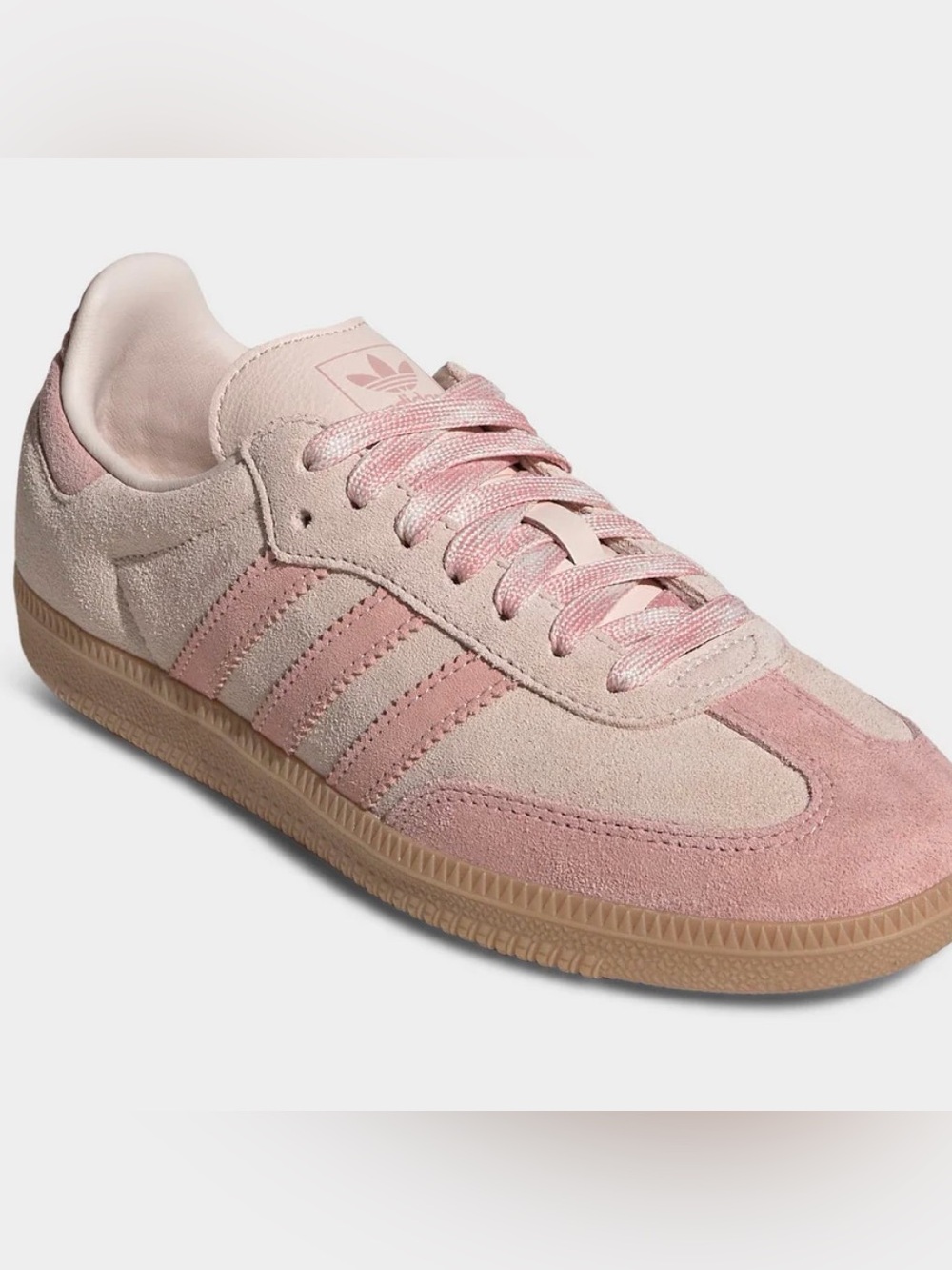 adidas Women's Light Pink Suede Sneakers with Gum Sole